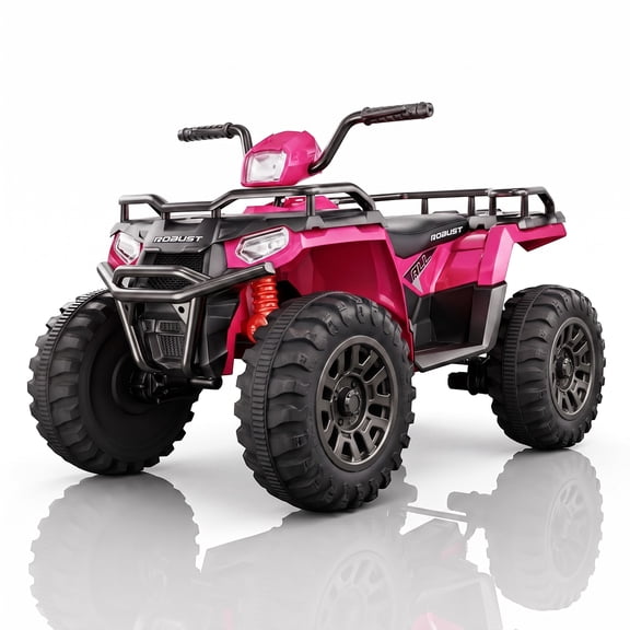 BKIRNP 24V Kids ATV, 2 Seater Electric Car for Kids, Ride on Toy Car for BIG Kids with Bluetooth,LED, Music, Long Battery Life