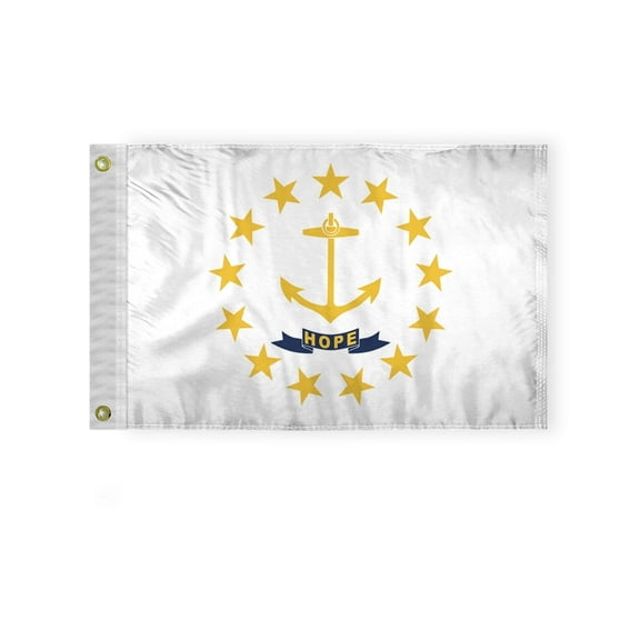A.G.A.S Rhode Island 12x18 Inch Outdoor Flag, 200 Denier Nylon, Double-Sided