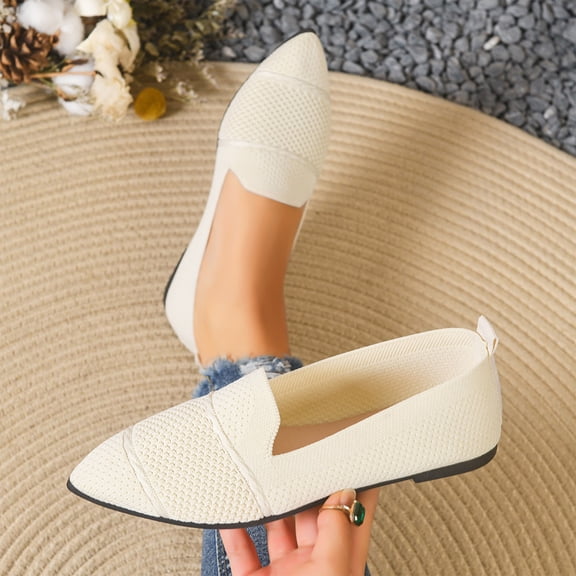Willtoo Womens Mesh Soft Sole Non Slip Flat Pointed Toe Breathable Slip On Lazy Shoes Casual Round Toe Loafers