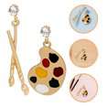 thumbnail image 3 of 1 par de pendientes colgantes para mujer, aretes con forma de paleta de pintura y pincel, aretes colgantes divertidos., 3 of 6