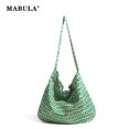 thumbnail image 2 of MABULA - Bolso de mano con diseño de flores rotas para mujer, estilo japonés, de tela de algodón, informal, para compras, viajes, bandolera, para verano, 2 of 5