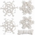 thumbnail image 1 of Kit de macramé DIY de 4 juegos, adornos navideños de macramé, copos de nieve de macramé, llaveros de macramé de invierno con instrucciones, kits de macramé, 1 of 8