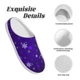 thumbnail image 5 of Daiia Dark Purple Snowflakes Print Women’s Fuzzy Slippers Memory Foam Lightweight House Shoes Cozy Loafer Flannel House Shoes-46/47, 5 of 7