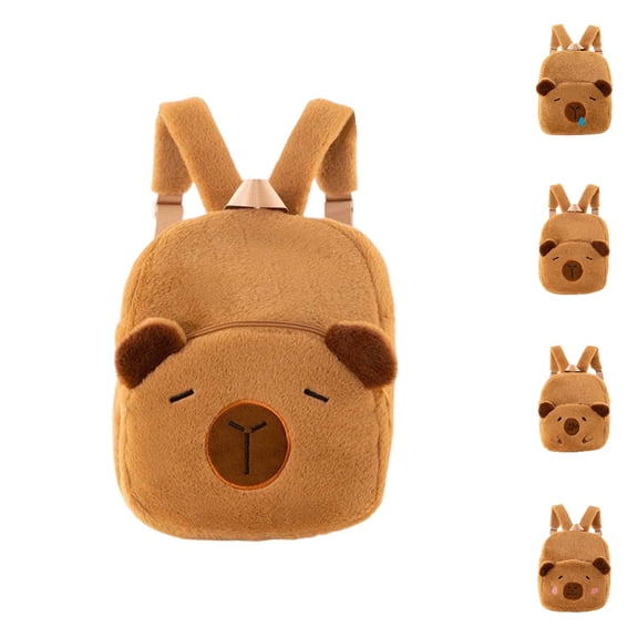 HJYCHN Preschool Backpack for Girls Cute Cartoon Plush Toy Storage Daypack for Kids Girls Boys 5-15 Years Backpack for School Brown One Size
