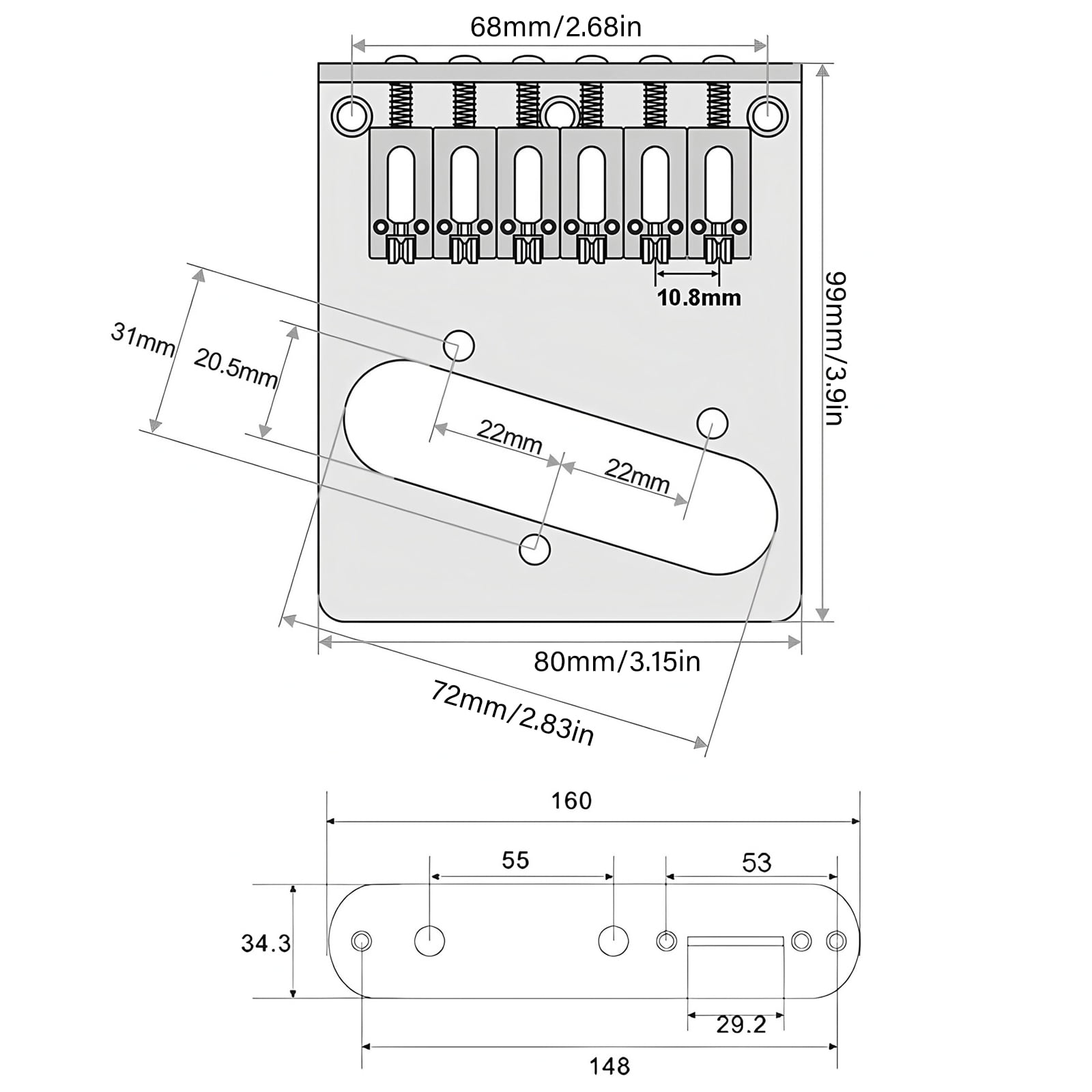 Electric Guitar Engraved Bridge Control Plate Set 6 String Roller Saddles Bridge and Control Plate Instrument Parts