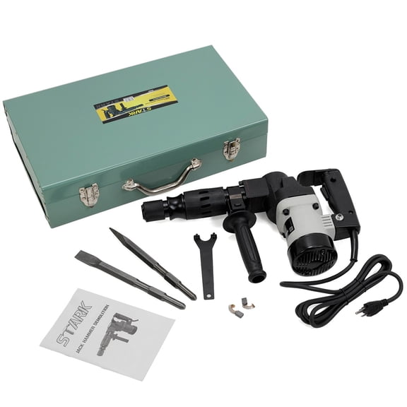 1000W 1-1/2" Electric Jack Hammer Concrete Breaker, with Chisel Bits&Case