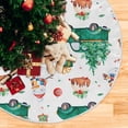 thumbnail image 5 of SKYSONIC Christmas Christmas Tree Skirt Home Decoration Large Round Christmas Tree Skirt for Holiday Party Home Christmas Day Ornaments 35.4 Inch, 5 of 6
