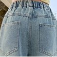 thumbnail image 4 of uublik Girls Jeans 5-16 Years Elastic Waist Pants Casual Loose Denim Pants with Pockets Comfy Trousers Navy, 4 of 5