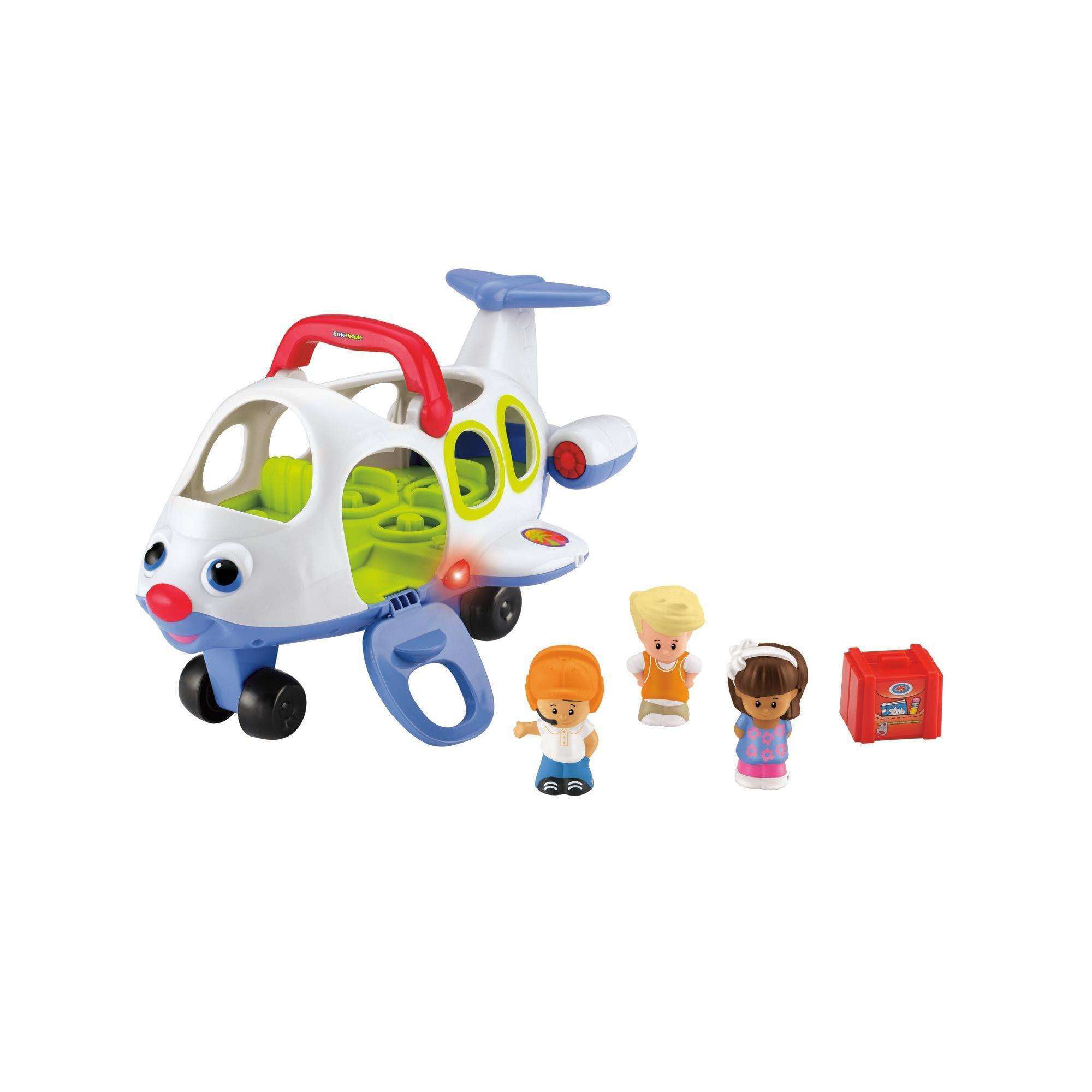 Details about   Fisher Price Little People Lil Movers Airplane Jet Luggage Lights Sounds Figures 