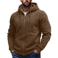thumbnail image 2 of Xdegoge Mens Full Zip Up Hoodie Athletic Sweatshirt Jacket with Drawstring and Chest Zipper Pocket Casual Fall Winter Activewear Outerwear Coat, 2 of 8