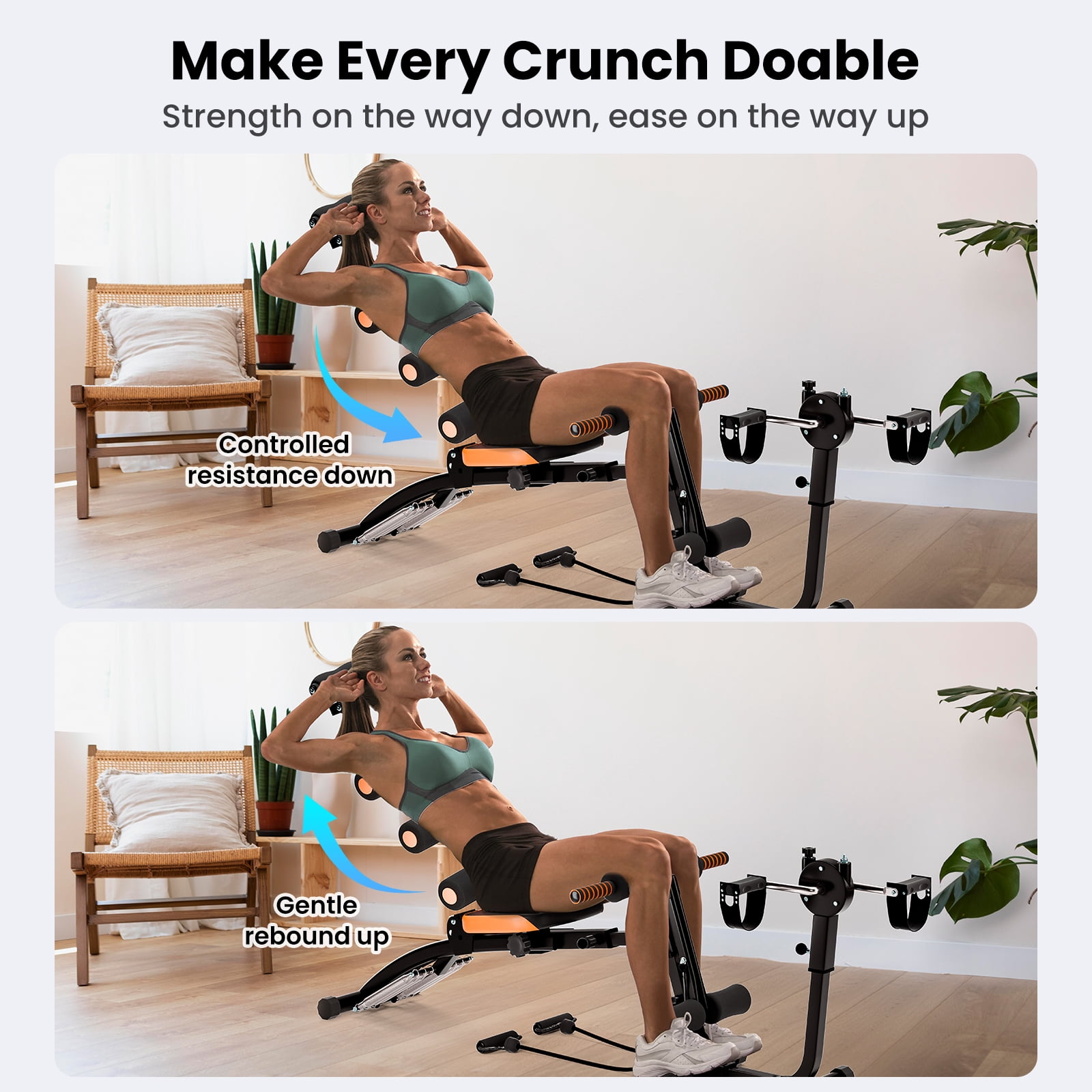 Yedigre All-in-One Adjustable Ab Workout Bench – Foldable Multi-Functional Fitness Bench for Home Gym