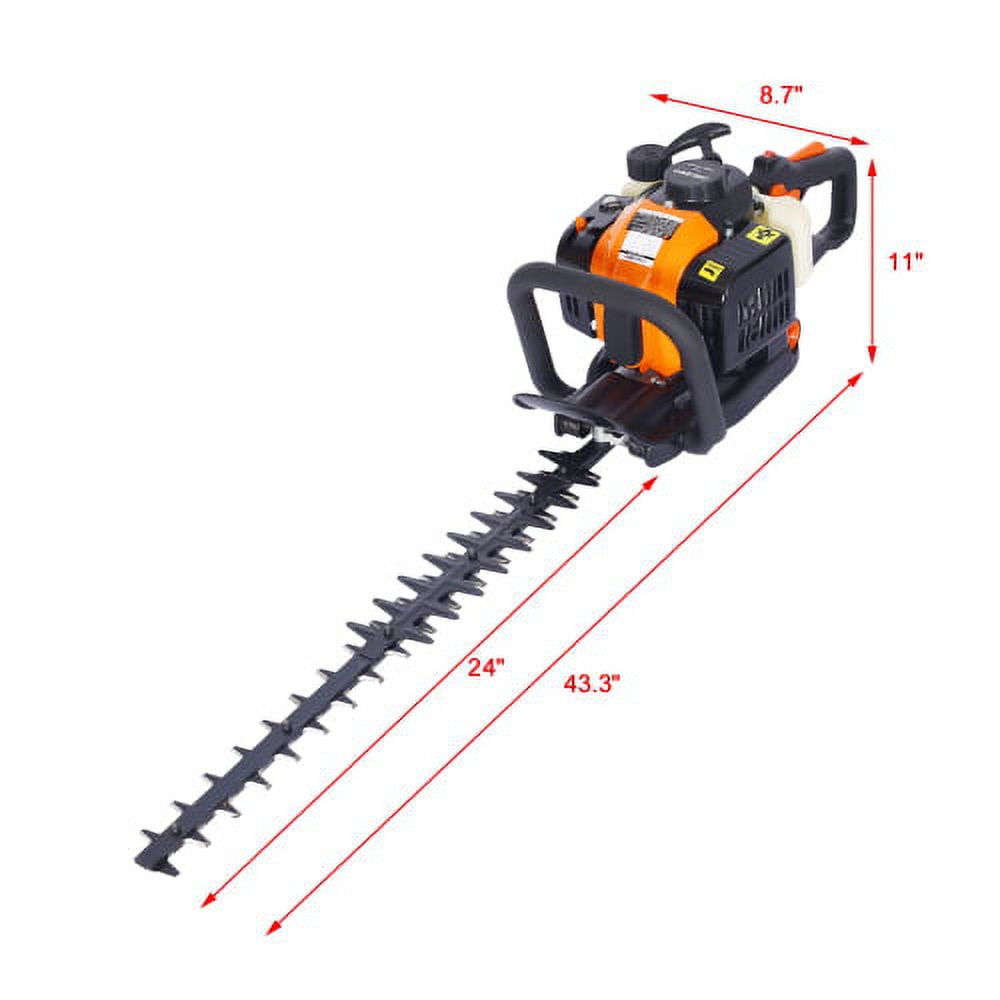 26cc 2 Cycle Gas Powered Hedge Trimmer with 24" Double Sided Blade