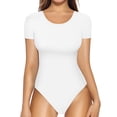 thumbnail image 1 of Body MANGOPOP de manga corta con cuello redondo para mujer, 1 of 3