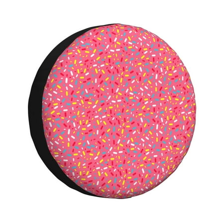 Gaeub Colorful Sprinkles Donuts 14-17in Tire Cover Spare Tire Cover for Camper Caravan Trailer Car Truck SUV Jeep-17 inch