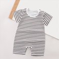 thumbnail image 2 of KPOPLK Newborn Outfits Baby Boy Clothes for 3 6 9 12 18 24 36 Months Summer Short Sleeve Waffle Knit Collared Embroidery Romper Jumpsuit(18-24 Months,Black), 2 of 4