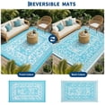 thumbnail image 5 of Nanan 8x10 Outdoor Rug, Waterproof Plastic Straw Rug, Botanical Pattern Outdoor Rug for Patio Deck Picnic Beach Backyard RV, Light Blue White, 5 of 8