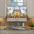 thumbnail image 5 of Horse and Rainbow Flowers Kitchen Curtains Half Tier Curtain 2 Rod Pockets Bathroom Bedroom Cupborad Living Room 27"x36", 5 of 8