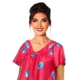 thumbnail image 5 of Women's Floral Printed Short-Sleeve Lounger Nightgown Sleepwear, X-Large Bright Pink, 5 of 5