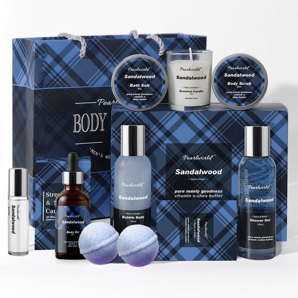 Set de baño PEARLWORLD Ocean Scented Spa Gifts, 12 unidades, para hombre
