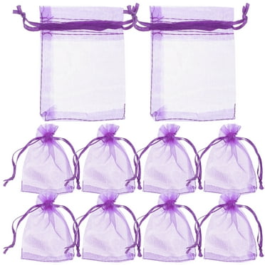 Organza Bag Exquisite Candy Bags Drawstring Convenient Clear Gift for Favors Lavender Accessories Purple 100 Pcs