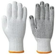 thumbnail image 1 of Gants de Travail Tricotés en Fil de Coton Polyester PVC (blanc) - grand (2 Paires), 1 of 2