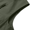 thumbnail image 6 of Mens Sleeveless Softshell Vest Waterproof Windproof Jacket Full Zip Outerwear Golf Vest with Muti Zipper Pockets Big and Tall Size XS-3XL Army Green, 6 of 9