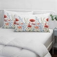 thumbnail image 4 of Red Flower Queen Pillow Covers, PlantsBlue Plant Pink Garden Poppy Floral Soft Breathable Throw Pillow Cases with Invisible Zipper, Decorative Pillowcase Pillows Protectors for Sofa Bed Chair 20"x30", 4 of 9