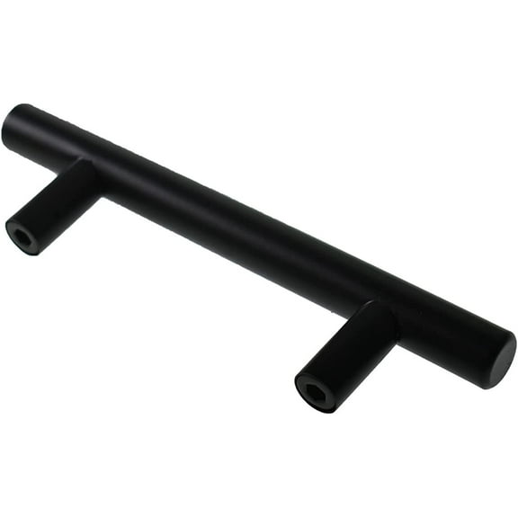 waltyotur 50 Pack Cabinet Pulls, Cabinet Handles 5 Inch Length, 3Hole Center(Matte Black)Stainless Steel Hollow Tube T Bar Drawer Pulls, for Kitchen Furniture Hardware