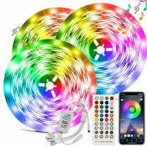 Led Strip Lights Works with Alexa,49.2FT Waterproof Smart Bluetooth Music Rope Lights Controller with Remote,Multicolor