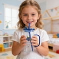 thumbnail image 3 of Bow Shaped Square Transparent Glass Cup With Lid Handle Suitable For And Girls Heat Coffee Cup Glass&Bottle, 3 of 6