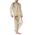 thumbnail image 2 of Yiaed Starfish On The Sand Beach Print Men’s Pajamas Set - Long Sleeve Button Down Sleep Shirt and Pajama Bottoms Sleepwear Set Mens Pjs Sets Men's Pajama Bottoms-Medium, 2 of 7