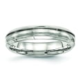 thumbnail image 1 of Stainless Steel Brushed and Polished Ridged 5mm Band Ring 6 Size, 1 of 6