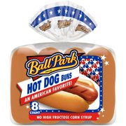 2xBall Park White Hot Dog Buns, 8 count, Hot Dog Buns, 14 oz Bag
