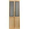 American Wood 407 Half Glass Craftsman Unfinished Pine Bifold Door 30" x 80"