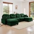 thumbnail image 3 of Modular Sectional U Shaped Couch With Ottoman Soft Chenille Fabric Tufted Backrest High Density Foam Ergonomic Design For Living Room Bedroom, 3 of 9