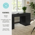thumbnail image 6 of Martha Stewart Home Office Modular Single-Drawer Desk with Dual 3 Drawer File Cabinets in Black with Oil Rubbed Bronze Hardware, 6 of 10
