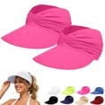 thumbnail image 2 of JFGHDG Sun Hat Women Sun Beach Visor Cap UV Protection Summer Wide Brim Hat for Sports Beach Golf Tennis Hiking Pink One Size, 2 of 8