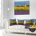 thumbnail image 2 of Designart Lavender and Sunflower in Provence - Floral Throw Pillow - 16x16, 2 of 4