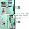 thumbnail image 2 of Tekcoo Wallet Case for iPhone 12 Pro Max / iPhone 12 Mini 2020 Luxury ID Cash Credit Card Slots Holder Carrying Pouch Folio Flip PU Leather Cover [Detachable Magnetic Hard Case] Lanyard - Turquoise, 2 of 6