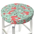thumbnail image 3 of Lsque Autumn Branches Fox and Mushrooms Pattern Round Bar chair cushion covers Velvet Fabric Premium Comfort Protects from Scratches and Stains for 14-17 Inch Chair-12 inch, 3 of 7