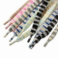 thumbnail image 3 of 1 Pair Flat Stripe Fuzzy Shoe laces: 1.3CM Soft Wide Plush Shoelaces for Sneakers Athletic - 47 inch / 120CM, 3 of 5
