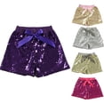 thumbnail image 2 of LYMAYTER Baby Toddler Sparkle Sequin Shorts Double Sided Elastic Waist Party Stage Performance Shorts 0-6Y, 2 of 8