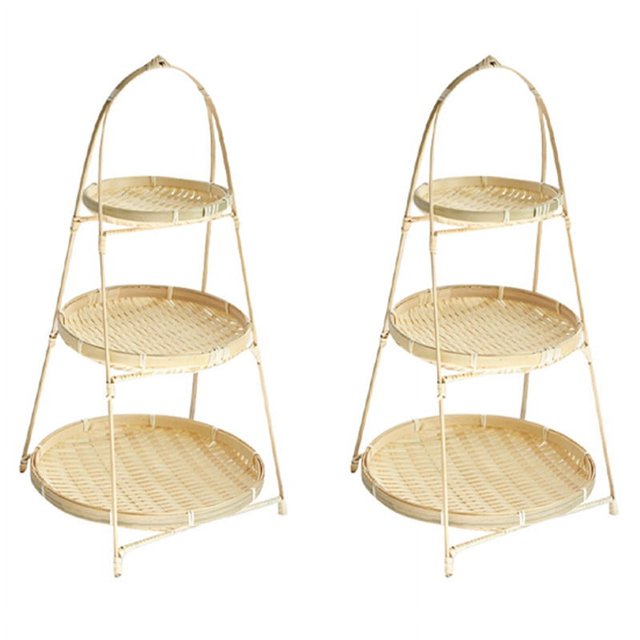 2X Cestas Estante de Fruta Pan Almacenamiento de Alimentos Cocina Decorar Redondo Soporte Contenedor Estante de Almacenamiento