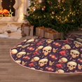 thumbnail image 6 of Daiia cool rock Skull record Drawing Merry Christmas Tree Skirt , Xmas Large Lace-up Tree Skirt, Santa Snowflakes Rustic Home Decorations New Year Party Farmhouse Decor-48", 6 of 7
