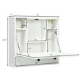 thumbnail image 2 of SONGMY Wall Mounted Computer Desk w/Storage Drawer & Shelves, Compact Floating Table, Space Saving Table Fold Down, Wall Desks for Small Spaces (White), 2 of 9