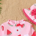 thumbnail image 5 of Ulanda Toddler Baby Girl Swimsuit One-Piece Long Sleeve Ruffle Floral Print Rash Guard Zipper Bathing Suit (Pink, 6-12 Months), 5 of 7