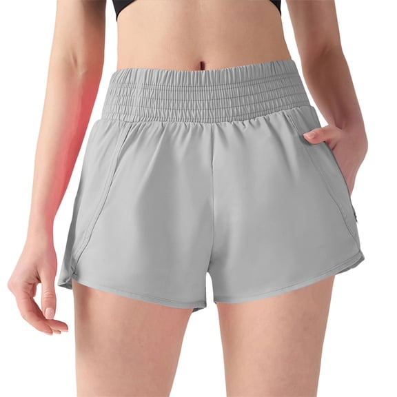 BTDECLAR Women's Athletic Shorts High Waisted Quick Dry Running Shorts Casual Lightweight Summer Gym Workout Shorts with Zipper Pockets