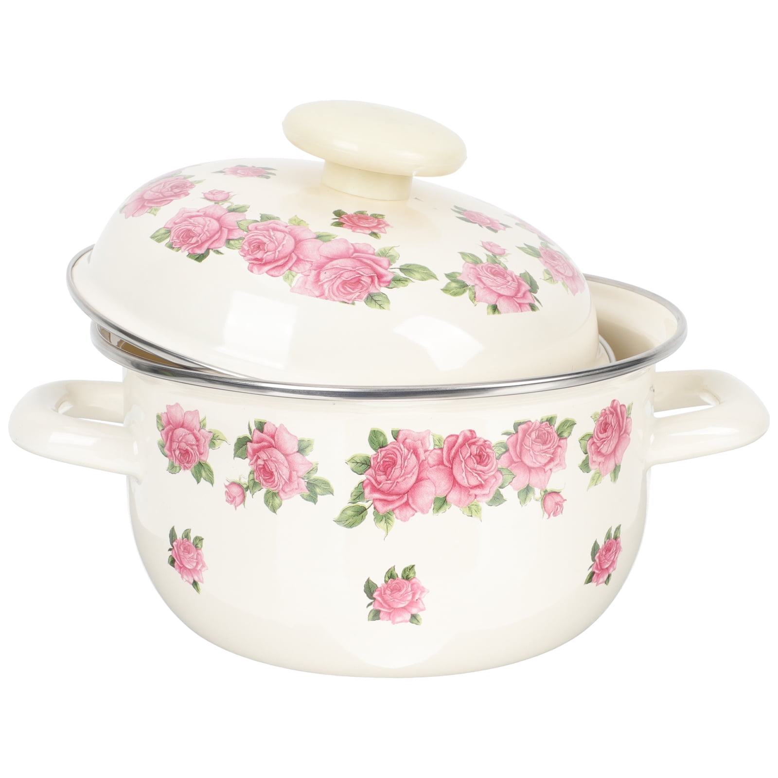 NUOLUX Enamel Milk Pot Heatresistant Milk Stockpot Doublehandle Milk