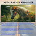 thumbnail image 3 of 1 Pcs 2D Flat License Plate Covers & Frames, Floweradorned Horse For Decorative Front, Waterproof For Decoration Aluminum License Plate Covers & Frames Cover For Men Women, 12" X 6", 3 of 7