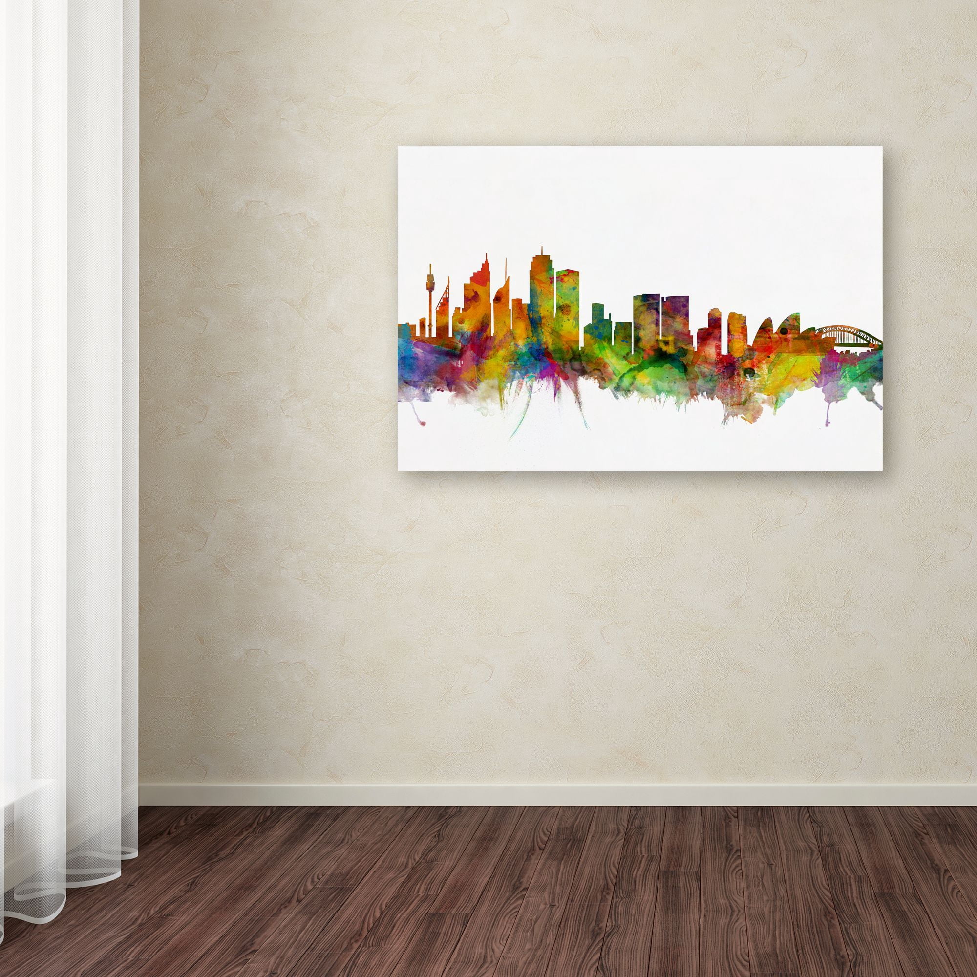 Trademark Fine Art "Sydney Australia Skyline" Canvas Art by Michael Tompsett